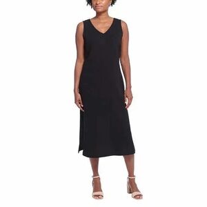 briggs ladies' long sleeve velvet dress Briggs Women's Faux Velvet Dress (Black, Medium)